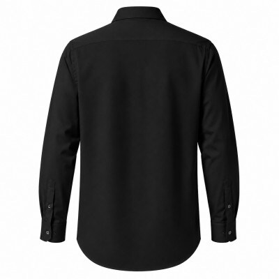 decollouomo メンズドレスシャツ長袖 オーバーチュア素材 ブラック SM DJS-767