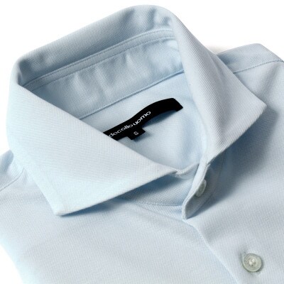 decollouomo メンズドレスシャツ長袖コンコルド素材 サックスブルー XL DJS-002