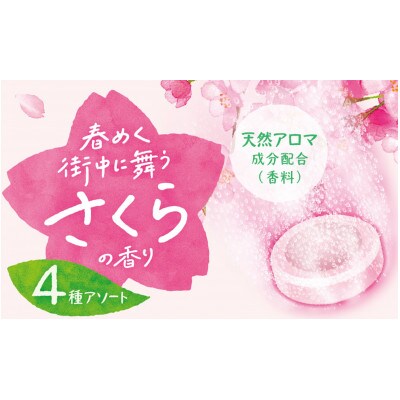 炭酸ガス入浴剤4種の香り24回分(12錠入×2箱)HERS春めく街中に舞うさくらの香りお試しセット