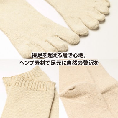 和歌山 国内製造 天然繊維 ヘンプ素材 靴下 生成り 23-25cm
