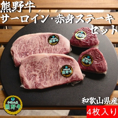熊野牛セット サーロイン 250g×2枚・赤身ステーキ 120g×2枚