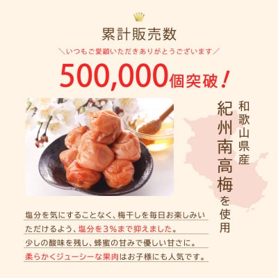 紀州南高梅 完熟梅干し つぶれ梅 はちみつ梅 800g 塩分3%
