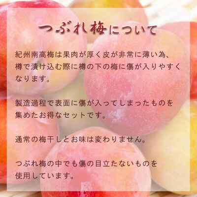 紀州南高梅 完熟 梅干し つぶれ梅 白干し 800g 塩分20%