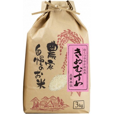 【令和5年産】(発送日前日精米)　きぬむすめ　精米　3kg
