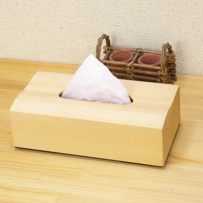 木目塗り ティッシュBOX イエローメープル 2個組 1つ1つ刷毛で描いた木目柄のティッシュケース