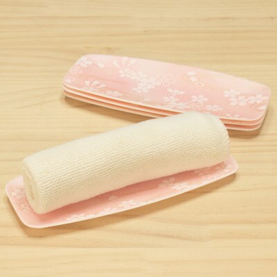 友禅和紙 おしぼり トレー 桜 流水紋 5枚セット 食洗機対応の和風おしぼりトレー