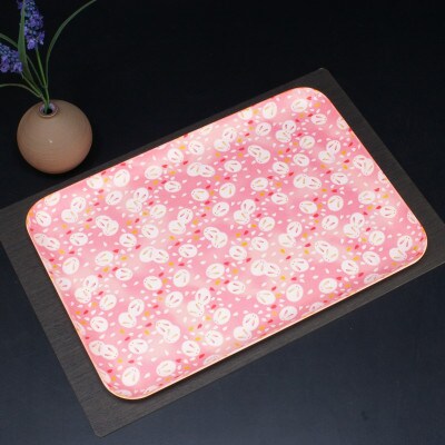 友禅和紙 トレー M 33cm 桜 雪うさぎ 2枚セット 食洗機対応のおしゃれな和風トレー