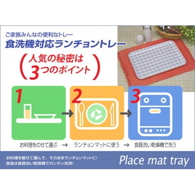 STトレー M 33cm ミルキー チェック イエロー 2枚セット 食洗機対応のトレー