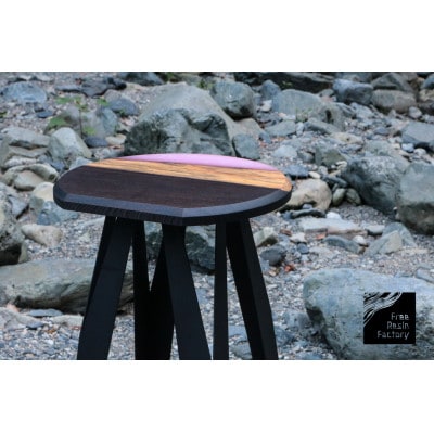 サイドテーブル(ウッドレジン)ウエンジピンク