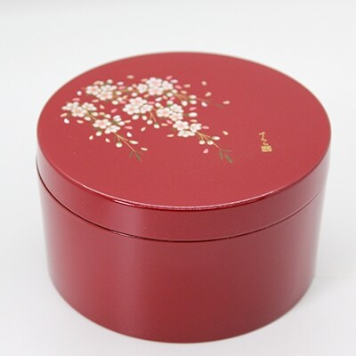 紀州漆器　ボンボニエール　朱　桜さくら