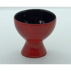 日展作家　紀州漆器伝統工芸士　林克彦作 黒江のひょうたん盃　朱