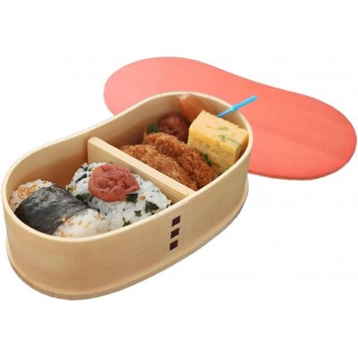 紀州塗り 木製 曲げわっぱ 弁当箱 豆型 チェリーピンク