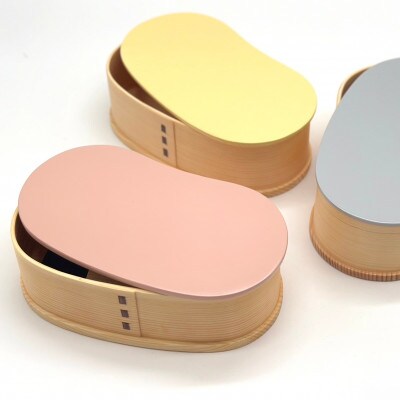 紀州塗り 木製 曲げわっぱ 弁当箱 豆型 パステルピンク