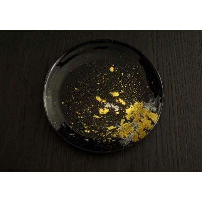 フラットプレートM×1枚　古代金箔漆黒