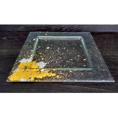 角リムプレート　カラークリア金箔クリア