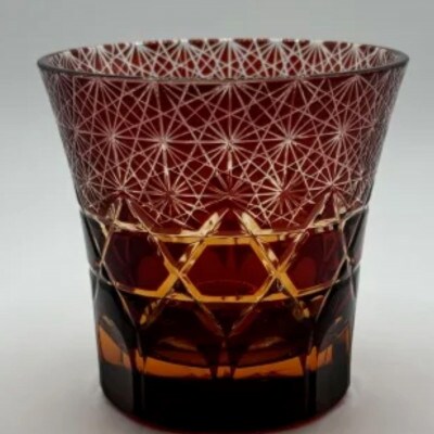 琥珀塗り切子(030)レッド