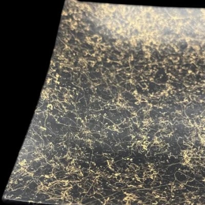 波スクエアプレート L　乱糸(マット仕上げ)漆黒