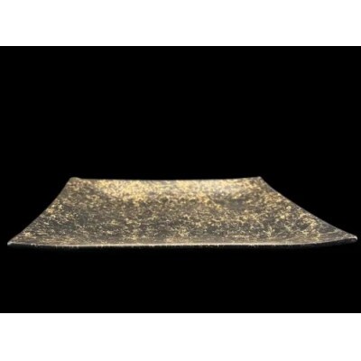 波スクエアプレート L　乱糸(マット仕上げ)漆黒