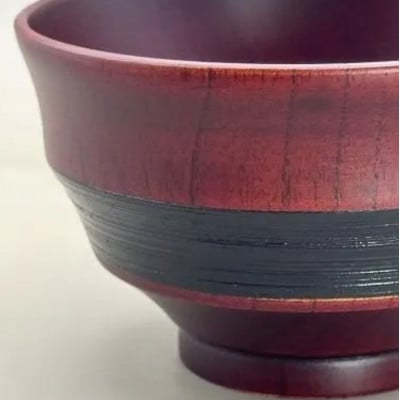 筋刷毛目椀　朱漆