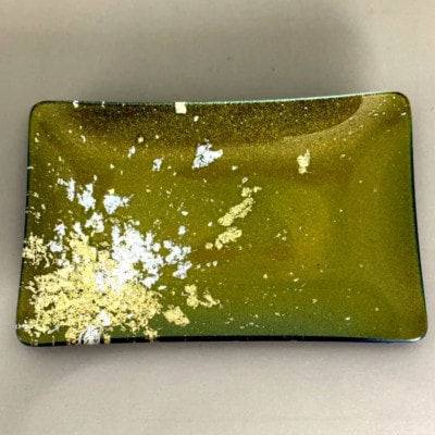 角小皿　マジョ(金箔)グリーン