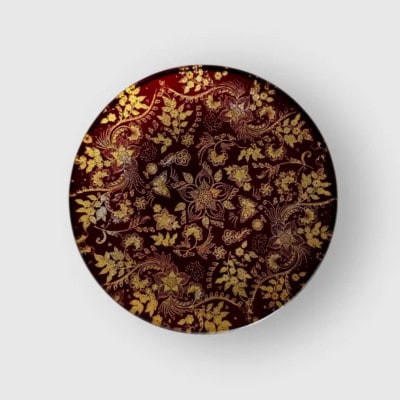 丸小皿　花舞　赤溜