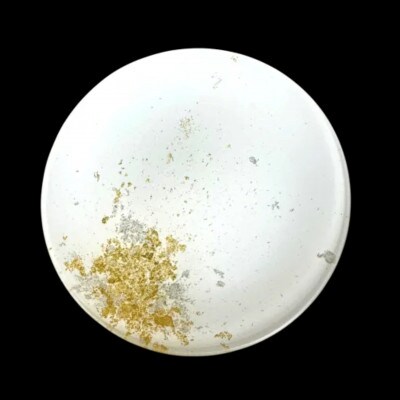 丸小皿 古代(金箔)純白