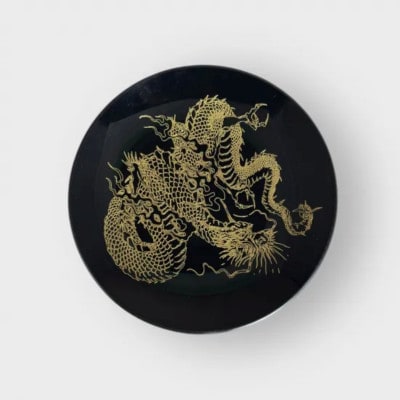 丸小皿　漆黒・金龍
