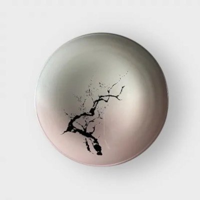 丸小皿　桜　グラデーションピンク(墨桜)