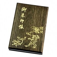 漆器の御朱印帳　標準サイズ　桐  鳥獣戯画　黒　