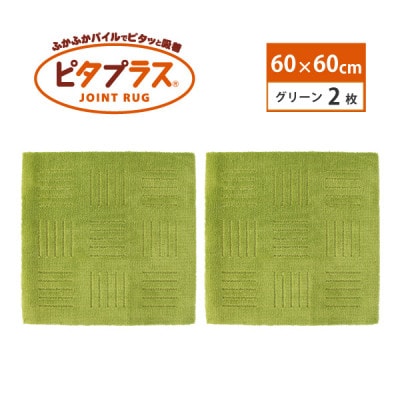 洗えるジョイントマット　60×60cm　グリーン　2枚組　ピタプラス　吸着