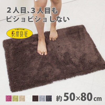 乾度良好 Dナチュレ バスマット 約50×80cm ブラウン 吸水速乾 裏面すべり止め加工