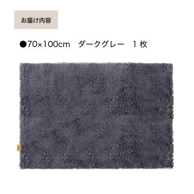 乾度良好 Dナチュレ バスマット 約70×100cm ダークグレー 吸水速乾 裏面すべり止め加工