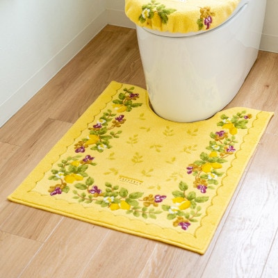 プロヴァンス シエル ロングトイレマット 約75×63cm イエロー 抗菌防臭 大判
