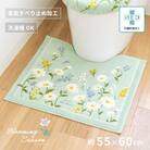 フルールブラン トイレマット 約55×60cm グリーン 抗菌防臭 花柄