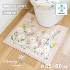 フルールブラン トイレマット 約55×60cm ピンク 抗菌防臭 花柄