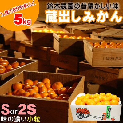【みかん 小玉サイズ】蔵出しみかん 小玉 5kg(S、2Sサイズ)和歌山県下津町の鈴木農園から直送