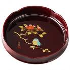 紀州漆器 菓子鉢 梅型 溜 さえずり