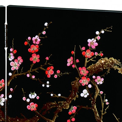 漆芸木製屏風時計 黒 飛祥（ひしょう） | 漆器通販のお店 山家漆器店