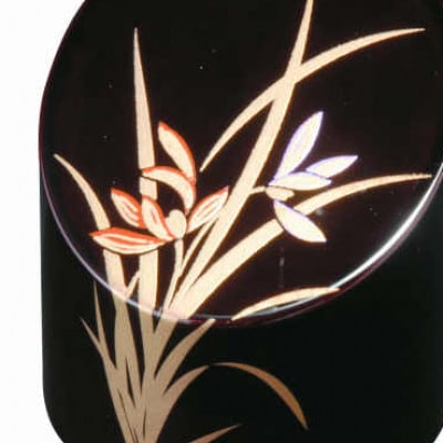 紀州漆器 漆芸 蒔絵 文鎮 竹型 溜 らん