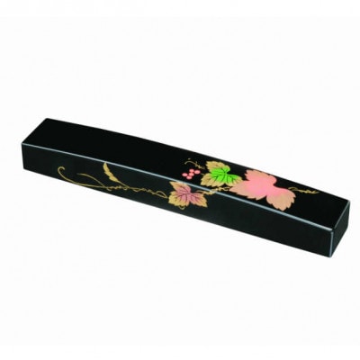 紀州漆器 漆芸 蒔絵 文鎮 長型 黒 ツタ