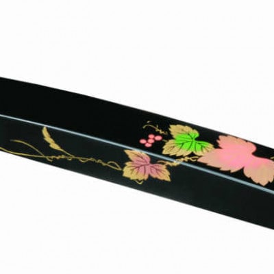 紀州漆器 漆芸 蒔絵 文鎮 長型 黒 ツタ