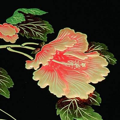 紀州漆器 漆芸 合口文庫 黒 紀の花(A4判)
