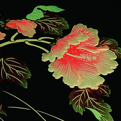 紀州漆器 漆芸 板蓋手許文庫 黒 紀の花(A4判)