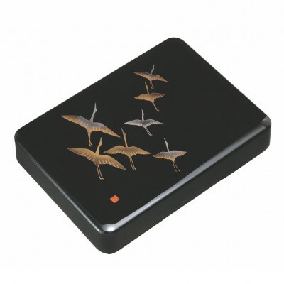 紀州漆器 漆芸 加伏文庫 黒 平安鶴