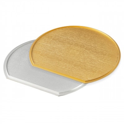 紀州漆器 半月盆 半月両面膳 36cm ゴールド 裏シルバー 1枚