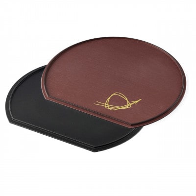 紀州漆器 半月盆 半月両面膳 36cm ウルミ塗り 裏無地 1枚