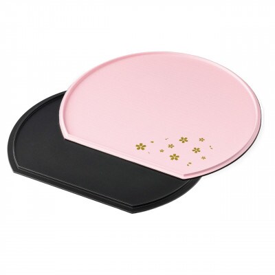 紀州漆器 半月盆 半月両面膳 36cm さくら色 裏無地 1枚