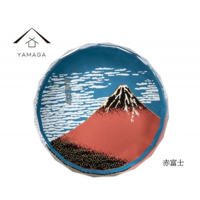 紀州漆器 ぬりもん de Verre クリスタル ペーパーウェイト 蒔絵 北斎 蒔絵 赤富士