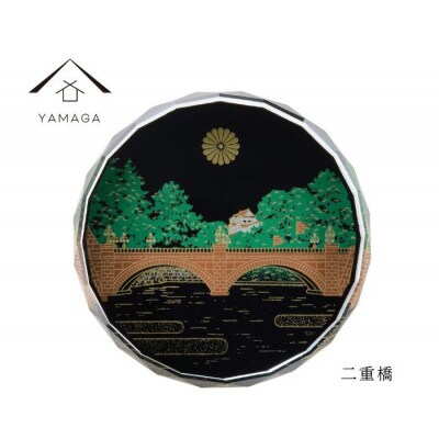 紀州漆器 ぬりもん de Verre クリスタル ペーパーウェイト 蒔絵 二重橋