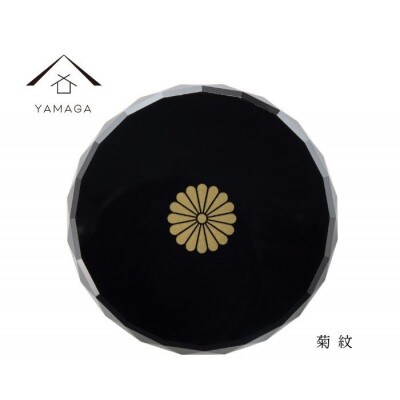 紀州漆器 ぬりもん de Verre クリスタル ペーパーウェイト 蒔絵 菊紋